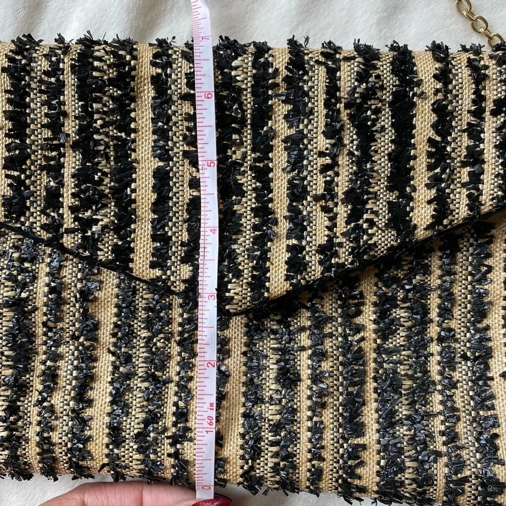 Urban Expressions Black and Tan Woven Clutch